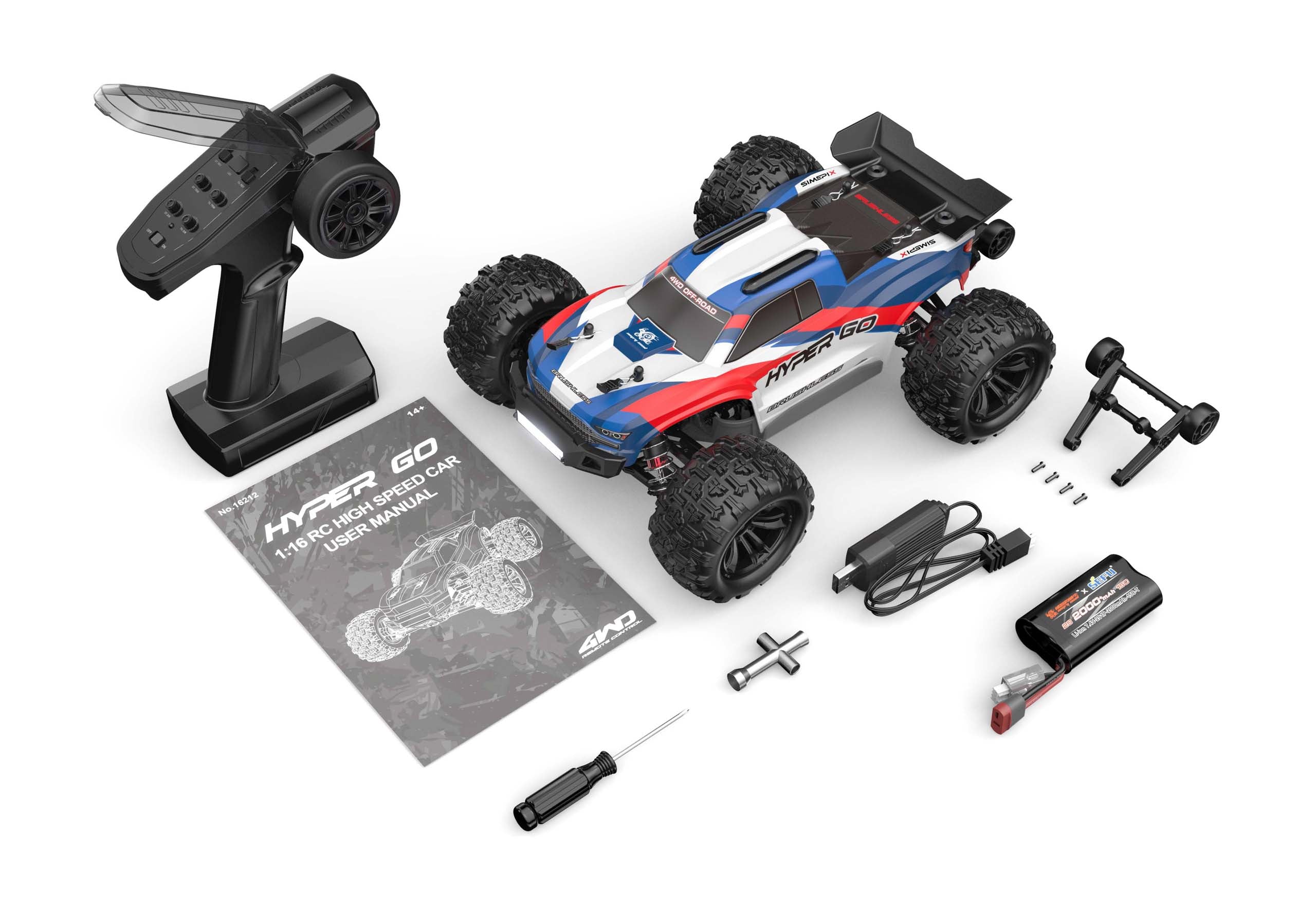 MJX Hyper Go 16212 Brushless 1/16 RC Car 4WD High Speed Off-Road RC Truck