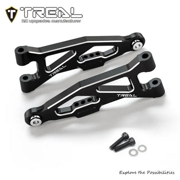TREAL Aluminum 7075 CNC Machined Front Lower Arms Set Suspension A-Arm Upgrades for Arrma 1/18 GRANITE GROM - BLACK