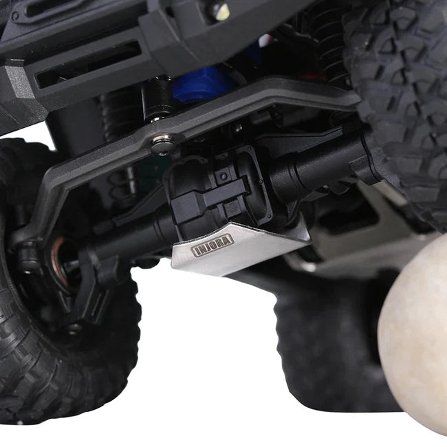 INJORA Stainless Steel Chassis Armor Skid Plate Axle Protector for 1/18 TRX4M (4M-14) - HeliDirect