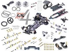 DriftART4 Factory Assembled Chassis Mini RWD Drift Chassis Compatible with 1-24 And 1-28