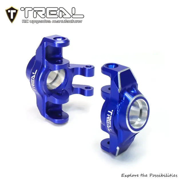 TREAL Aluminum 7075 Front Hubs Set Steering Blocks CNC Machined Upgrades for Arrma 1/18 GRANITE GROM - BLUE