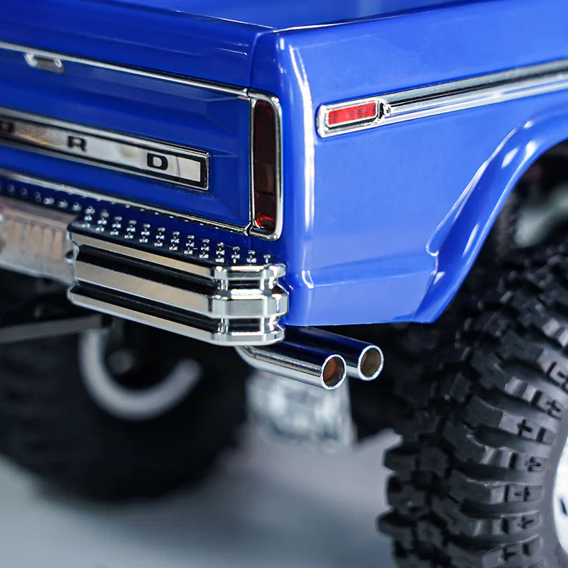 INJORA CNC Aluminum Front Rear Bumper With Dual Exhaust For 1/18 TRX4M High Trail F150 - HeliDirect