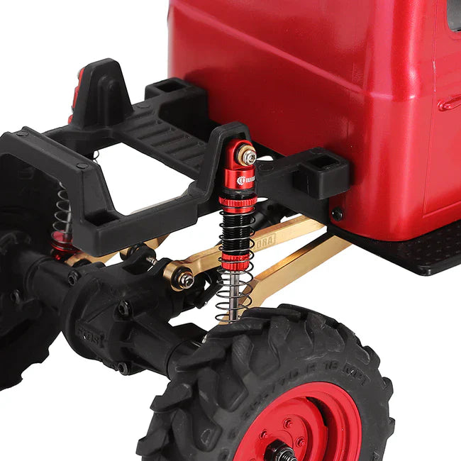 INJORA 45mm Aluminum Threaded Oil Shock Absorbers for 1/24 FMS FCX24 (4pcs) - RED - HeliDirect