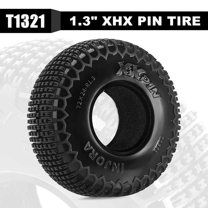 INJORA XHX Pin 1.3" Tires (4) (72*24mm) - HeliDirect