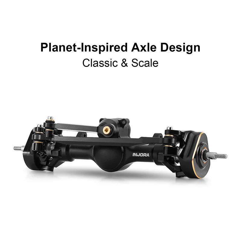 INJORA +4mm Planet Axles with Double Joint Shafts & Brass Steering Knuckles for 1/24 Axial SCX24