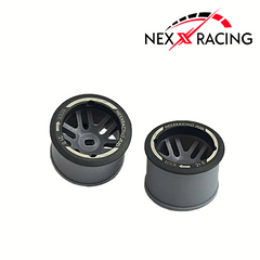 Nexx Racing “JUD” threaded carbon-fiber reinforced EVO AWD Flanged Rear Wheels (2) pcs for Mini-Z (GREY)