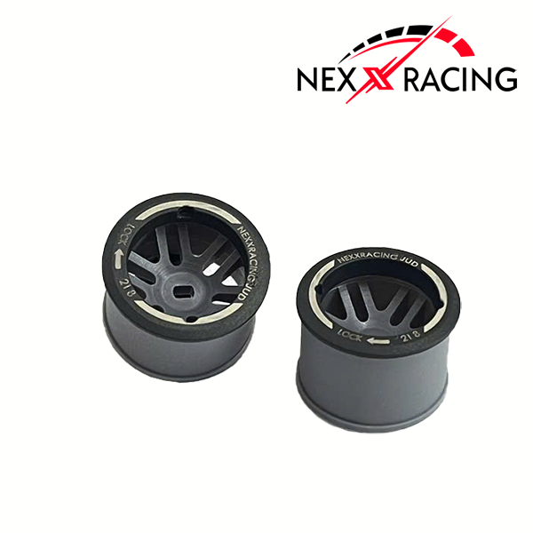 Nexx Racing “JUD” threaded carbon-fiber reinforced EVO AWD Flanged Rear Wheels (2) pcs for Mini-Z (GREY) OFFSET +2