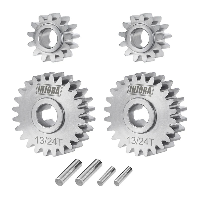 INJORA Stainless Steel Portal 13/24T Gears (Underdrive 11%) Set for 1/18 Redcat Ascent-18