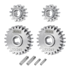 INJORA Stainless Steel Portal 13/24T Gears (Underdrive 11%) Set for 1/18 Redcat Ascent-18