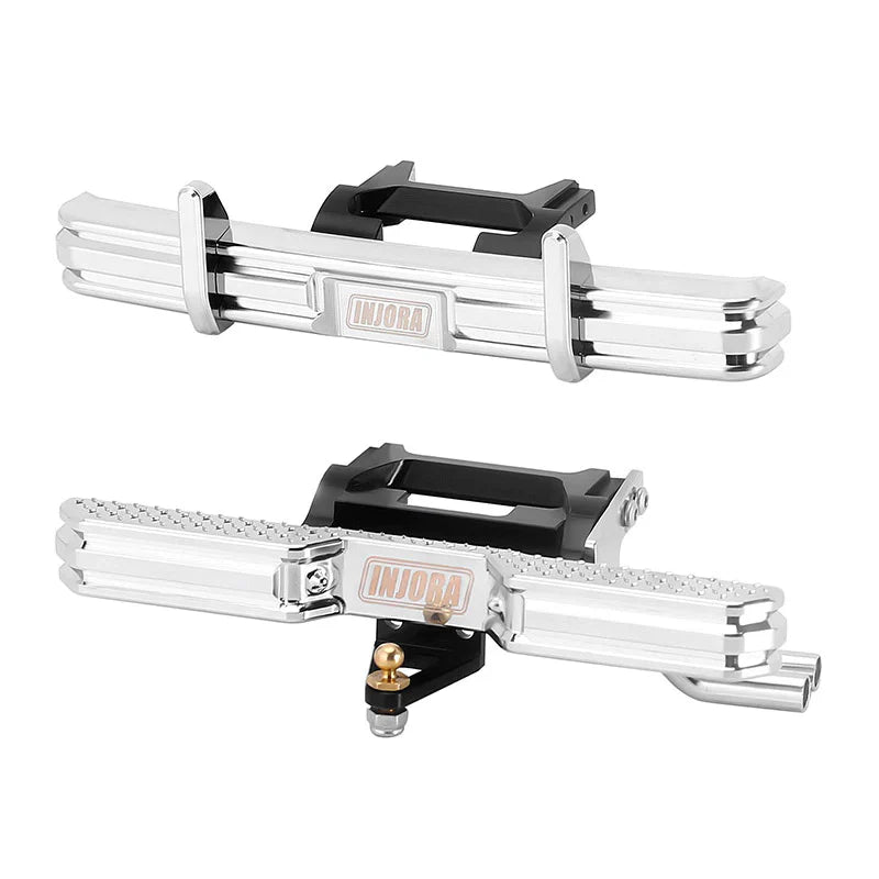 INJORA CNC Aluminum Front Rear Bumper With Dual Exhaust For 1/18 TRX4M High Trail F150 - HeliDirect