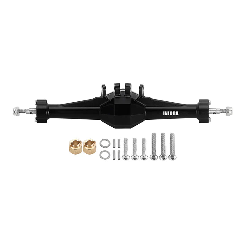 INJORA +4mm Diamond Axles With Lay Down Servo Mount & Links For 1/18 TRX4M - BLACK - HeliDirect