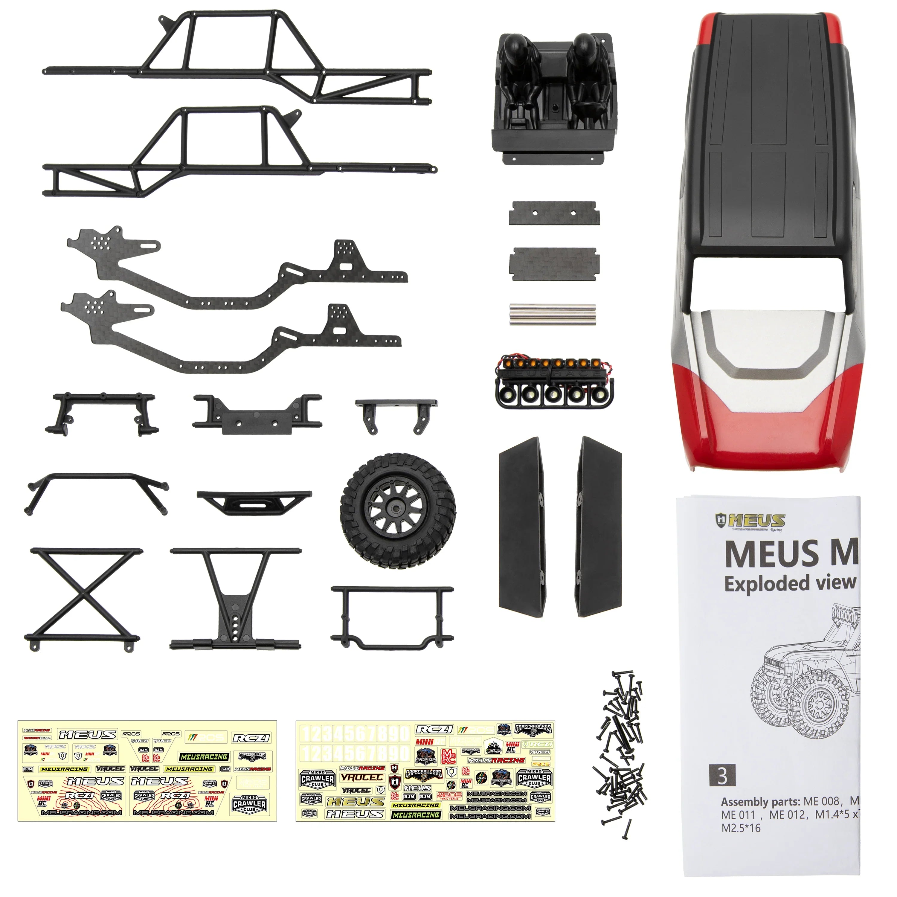 MEUS Racing MB24 Body 5.2in 132MM Axial Shell Body ABS+Nylon Carbon Fi ...