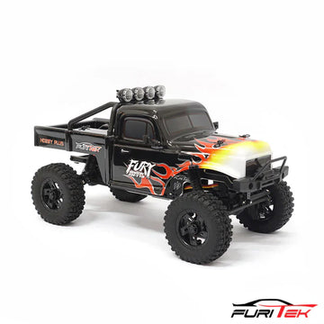 FURITEK FX118 FURY WAGON RTR BRUSHLESS 1/18 RC CRAWLER KIT (BLACK WITH FLAMES) - HeliDirect