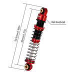 INJORA 45mm Aluminum Threaded Oil Shock Absorbers for 1/24 FMS FCX24 (4pcs) - RED - HeliDirect