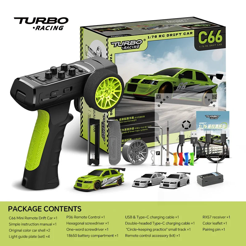 Turbo Racing C66 1:76 Scale RC Drift Car with GYRO RTR – Direct RC