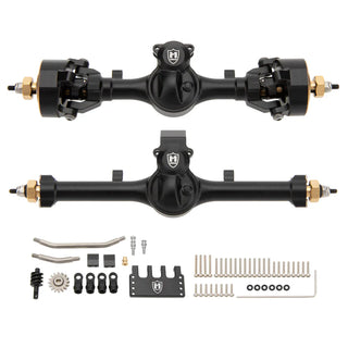MEUS Racing SCX24 Metal V2 Isokinetic Front Rear Axles +5MM Isokinetic 3-Section CVD With 52° Steering Angle for 1/24 SCX24