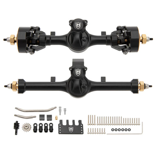 MEUS Racing SCX24 Metal V2 Isokinetic Front Rear Axles +5MM Isokinetic 3-Section CVD With 52° Steering Angle for 1/24 SCX24