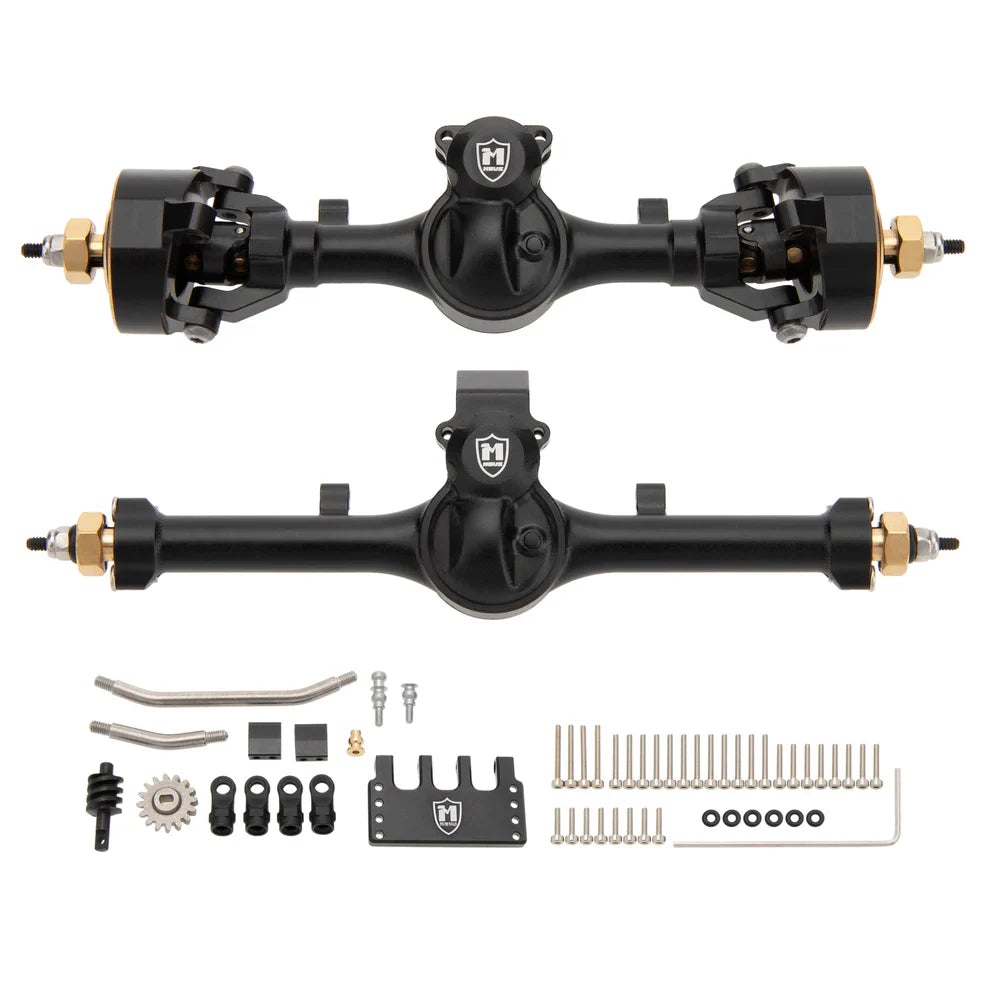 MEUS Racing SCX24 Metal V2 Isokinetic Front Rear Axles +5MM Isokinetic 3-Section CVD With 52° Steering Angle for 1/24 SCX24