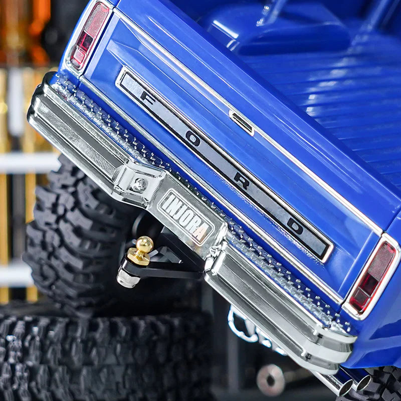 INJORA CNC Aluminum Front Rear Bumper With Dual Exhaust For 1/18 TRX4M High Trail F150 - HeliDirect