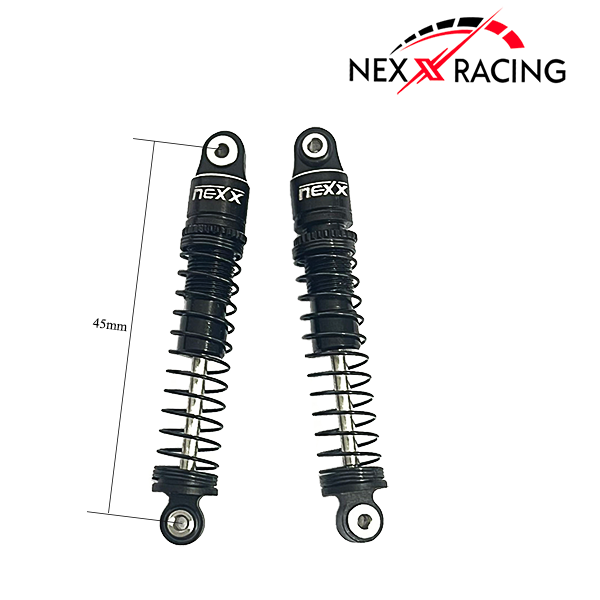 Nexx Racing 45mm Long Oil shocks (4pcs) for 1/24 Axial SCX24 - BLACK