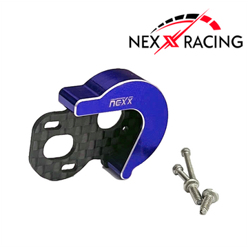 Nexx Racing Carbon Motor Plate + Aluminium Gearbox Cover – Losi Micro-B Brushless Conversion - Blue