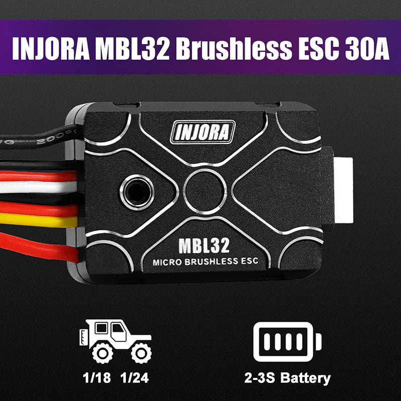 INJORA Micro Brushless MBL32 ESC & 1721 Purple Viper Motor for 1/18 TRX4M Ascent-18