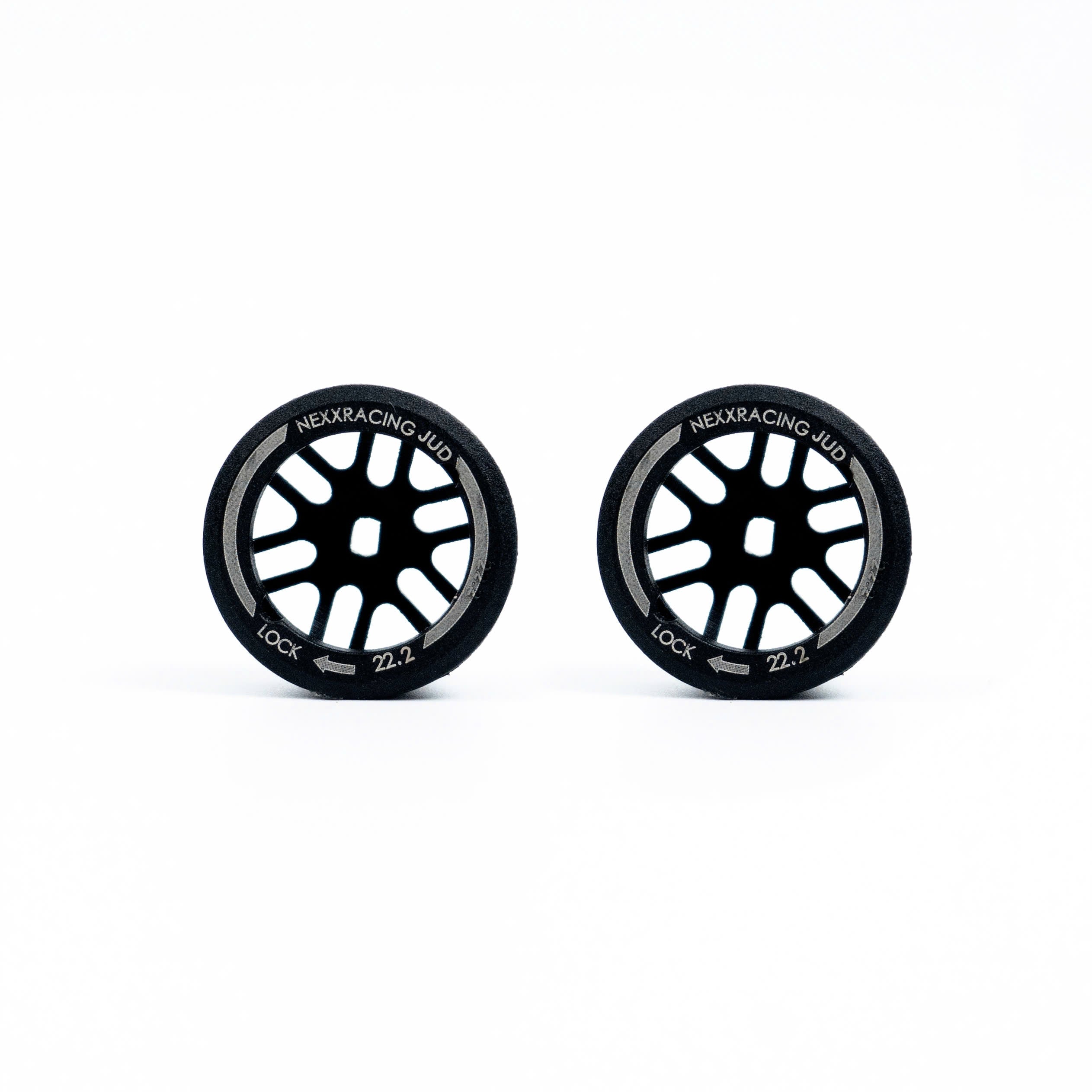 NXUSA-EVOAWD-F Nexx Racing “JUD” threaded carbon-fiber reinforced EVO AWD Flanged Front Wheels (2) pcs for Mini-Z - F8.5 OFFSET 0