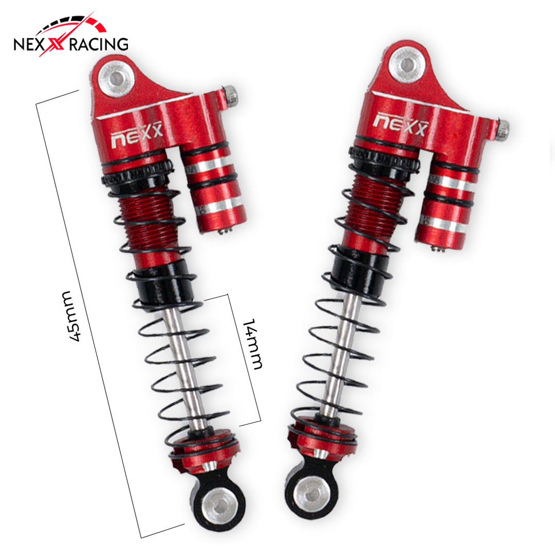 Nexx Racing 45mm Reservoir Shocks (4pcs) for 1/24 RC Crawler FMS FCX24 ...