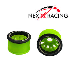 Nexx Racing “JUD” threaded carbon-fiber reinforced EVO Flanged Rear Wheels (2) pcs for Mini-Z (GREEN)
