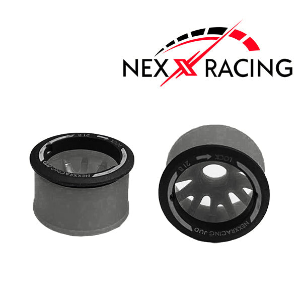 Nexx Racing “JUD” threaded carbon-fiber reinforced EVO Flanged Front Wheels (2) pcs for Mini-Z (GREY)