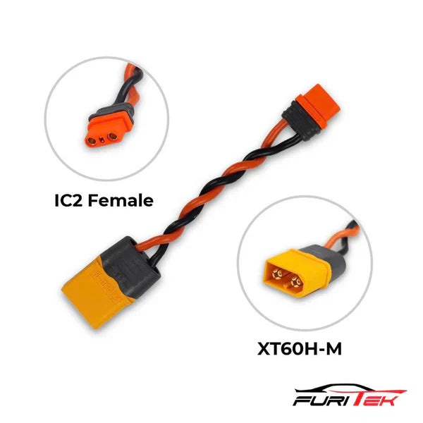 thumbnail image 2 of JTRC 4mm Male To XT60 Female Power Cable (24 Inches) - Multiple Colors Available 2 of 4