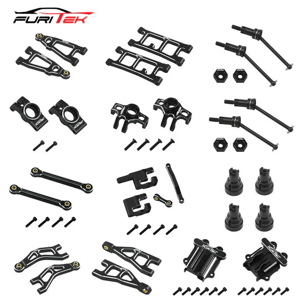 Furitek AluminaSpeed Ultimate Upgrade Aluminium Combo in BLACK color for 1/18 Arrma TYPHON and GRANITE GROM