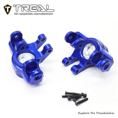 TREAL Aluminum 7075 Front Hubs Set Steering Blocks CNC Machined Upgrades for Arrma 1/18 GRANITE GROM - BLUE