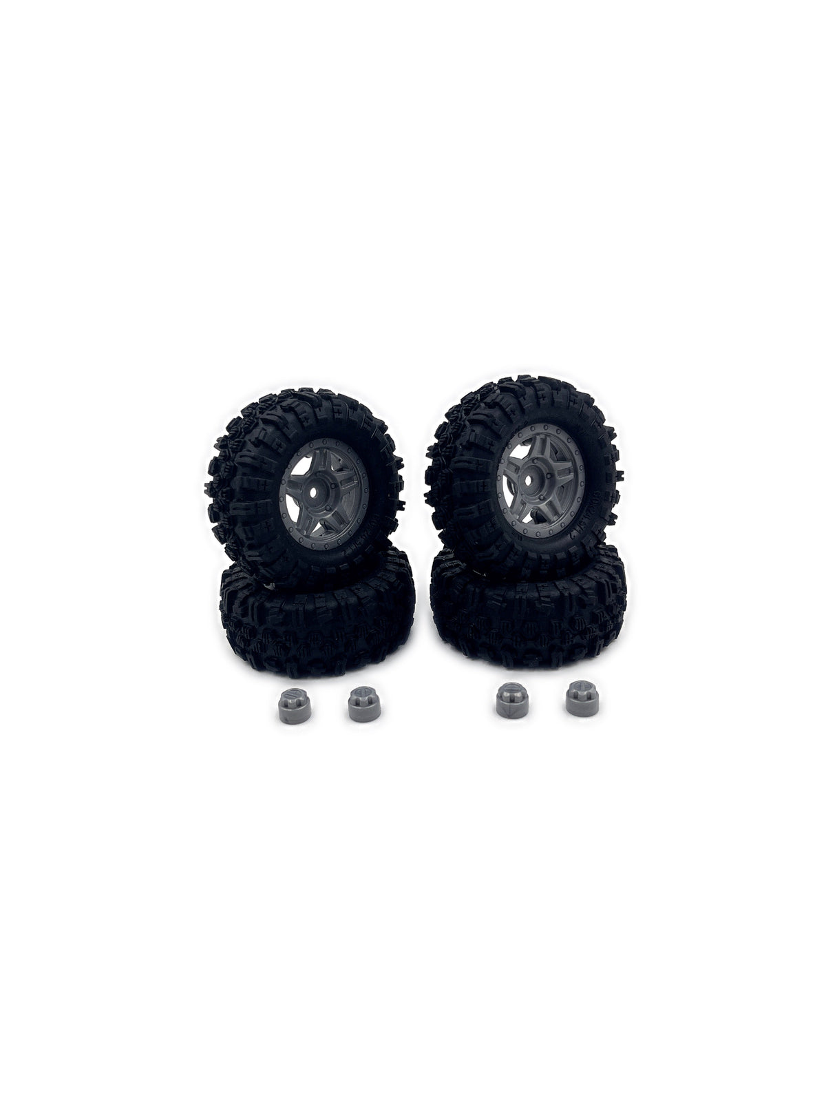 HobbyPlus 1.2" Mudder Wheel Set 60mm - Grey