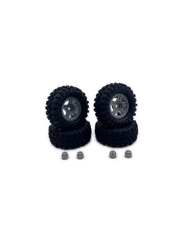 HobbyPlus 1.2" Mudder Wheel Set 60mm - Grey