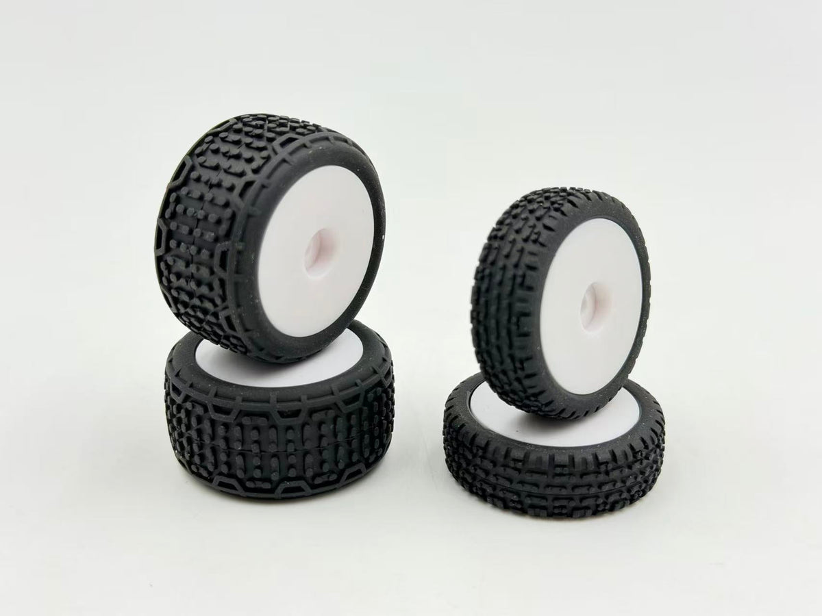 HobbyPlus Premounted Front / Rear Tires (White) - Speck B