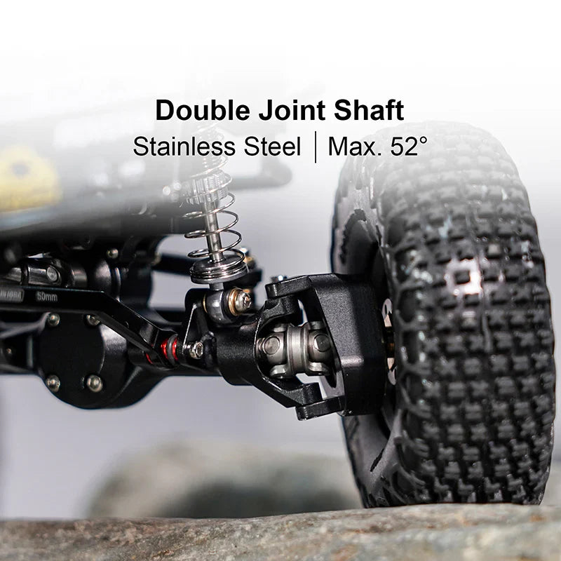 INJORA +4mm Planet Axles with Double Joint Shafts & Brass Steering Knuckles for 1/24 Axial SCX24