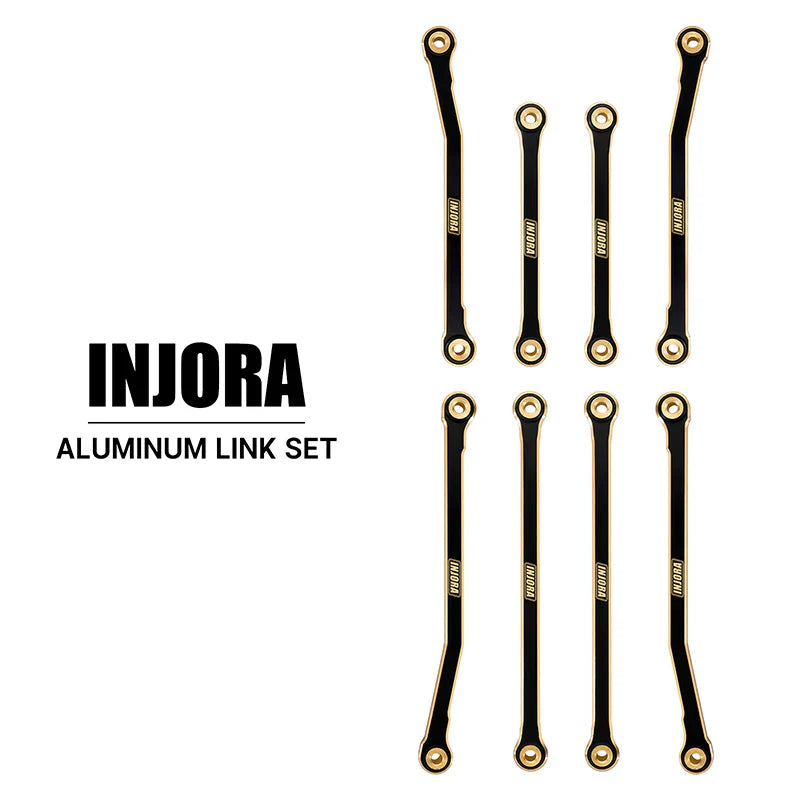 INJORA Black Brass High Clearance Chassis Links for 1/18 Redcat Ascent18