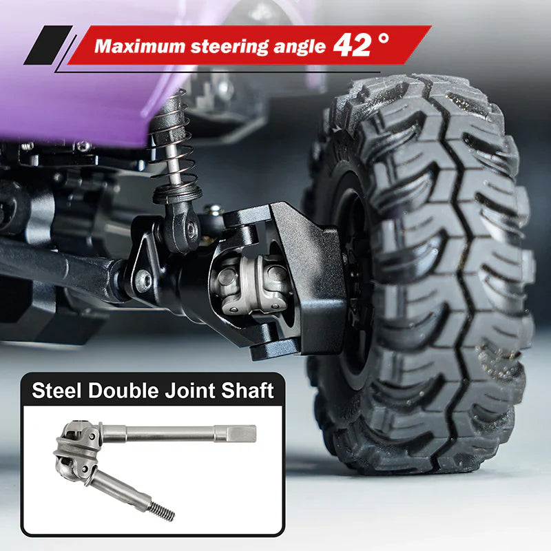 INJORA ProSteer Double Joint Aluminum Axle for 1/24 SCX24 - Front and Rear