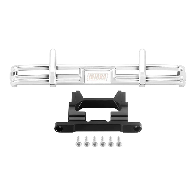 INJORA CNC Aluminum Front Rear Bumper With Dual Exhaust For 1/18 TRX4M High Trail F150 - HeliDirect