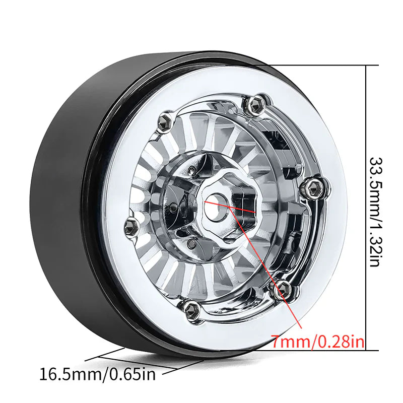 INJORA 1.3" Turbine -5.25mm Offset Wheels for Micro Crawlers