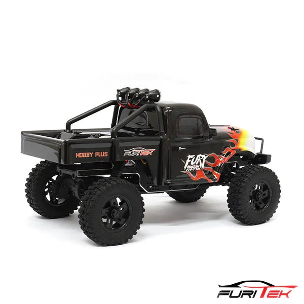 FURITEK FX118 FURY WAGON RTR BRUSHLESS 1/18 RC CRAWLER KIT (BLACK WITH FLAMES) - HeliDirect