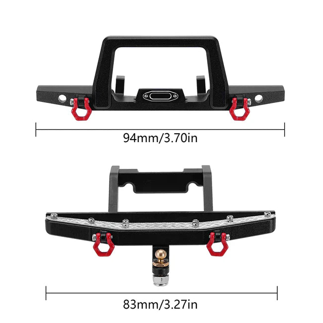 INJORA CNC Aluminum Front Rear Bumper for 1/18 TRX4M Defender - HeliDirect