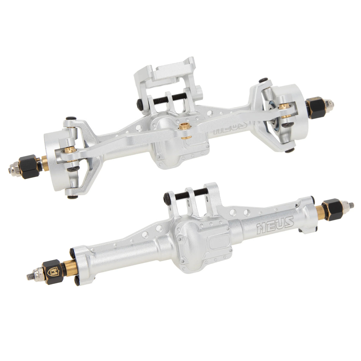 MEUS RACING Aluminum CNC Upgraded Front and Rear Axle Assembly Kit TRX4M Axle for 1/18 TRX4M Upgrade (Silver) - HeliDirect