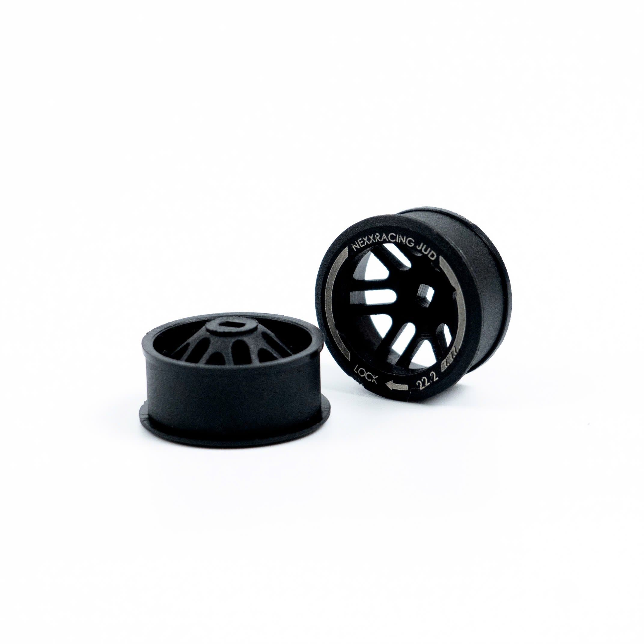 NXUSA-EVOAWD-F Nexx Racing “JUD” threaded carbon-fiber reinforced EVO AWD Flanged Front Wheels (2) pcs for Mini-Z - F8.5 OFFSET 0
