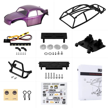 INJORA BUG24 Body with Interior for 1/24 SCX24 C10 JLU Bronco Base Camp - Purple