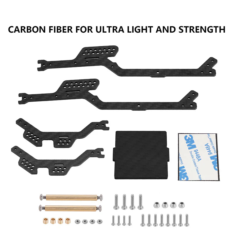 INJORA LCG Carbon Fiber Chassis Kit 5° Angled Frame Girder for 1/18 TRX4M