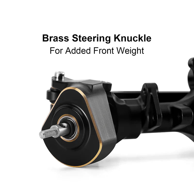 INJORA +4mm Planet Axles with Double Joint Shafts & Brass Steering Knuckles for 1/24 Axial SCX24
