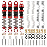 INJORA 45mm Aluminum Threaded Oil Shock Absorbers for 1/24 FMS FCX24 (4pcs) - RED - HeliDirect