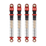 INJORA 51mm Aluminum Long Travel Threaded Double Barrel Shocks for Axial AX24 SCX24 (4pcs) - RED - HeliDirect